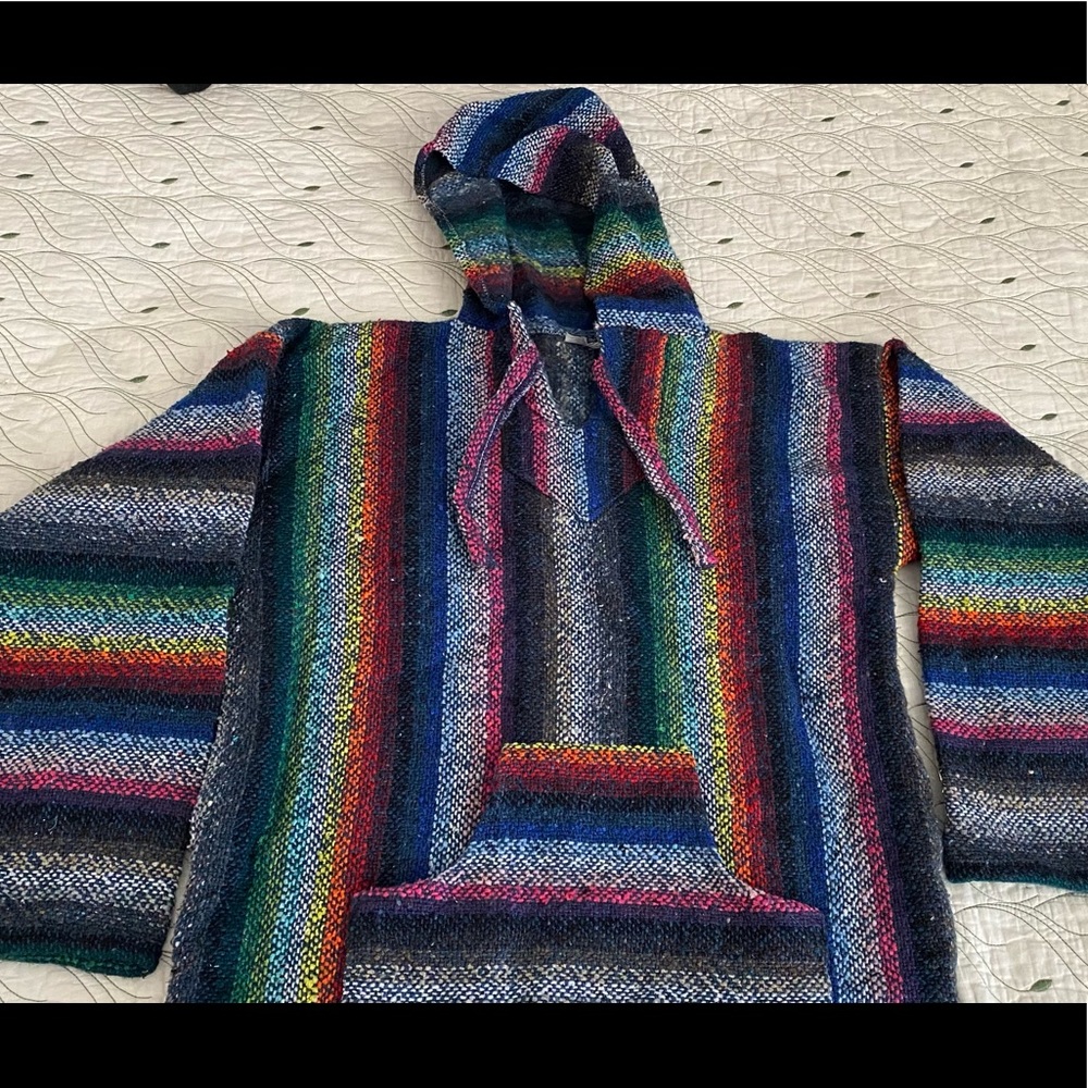 MEXICAN PONCHO/ BAJA HOODIE!!